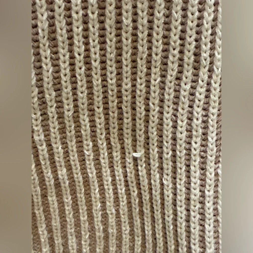 Altar’d State. Alison Matte Chenille Pullover. Taupe/Cream. Size Medium. - Picture 9 of 9